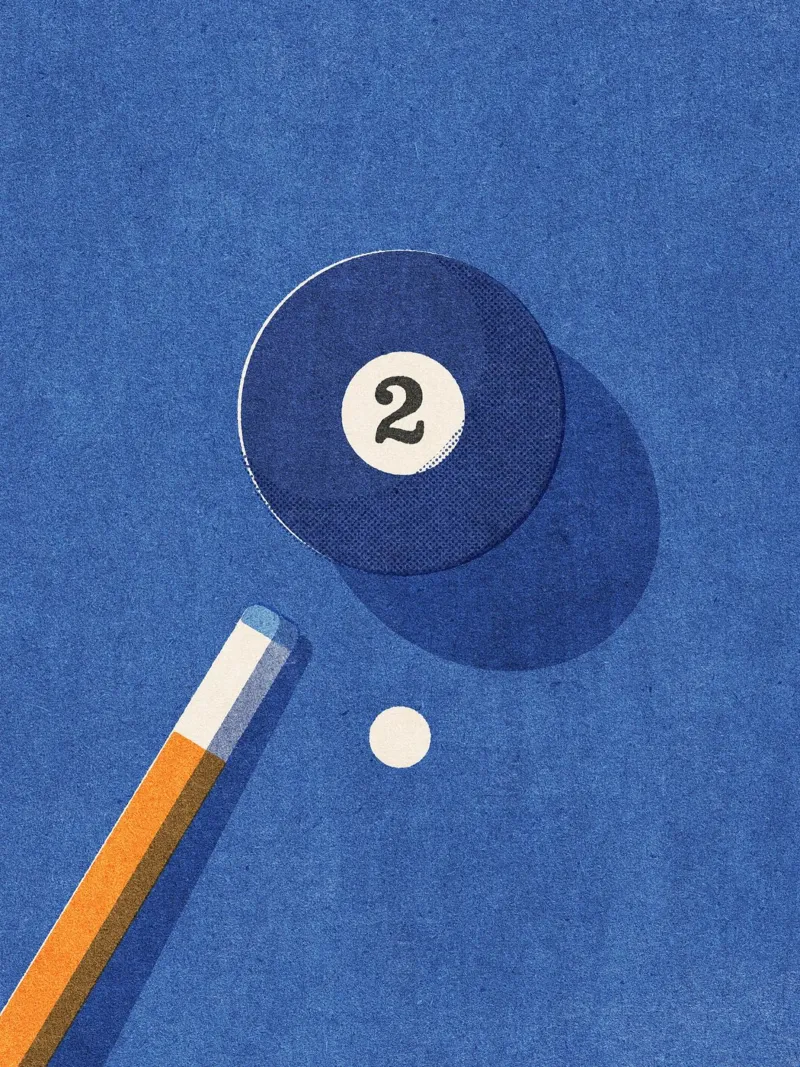 BALLS - Billiards - Ball 2 poster con telaio in legno da DANIEL COULMANN