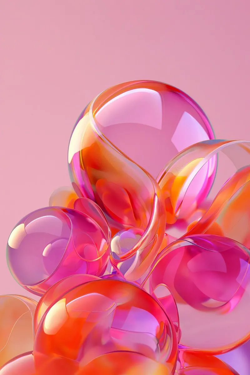Bálsamo de vidrio rosa y naranja 02 metacrilato de Malou-Studio