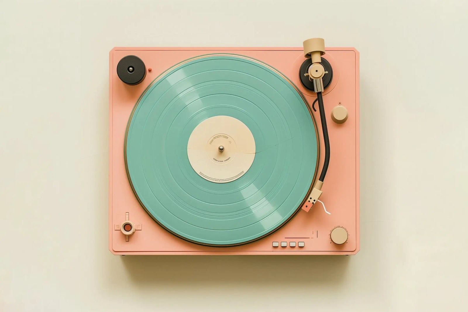 Record Player Peach pellicola backlit da Malou-Studio