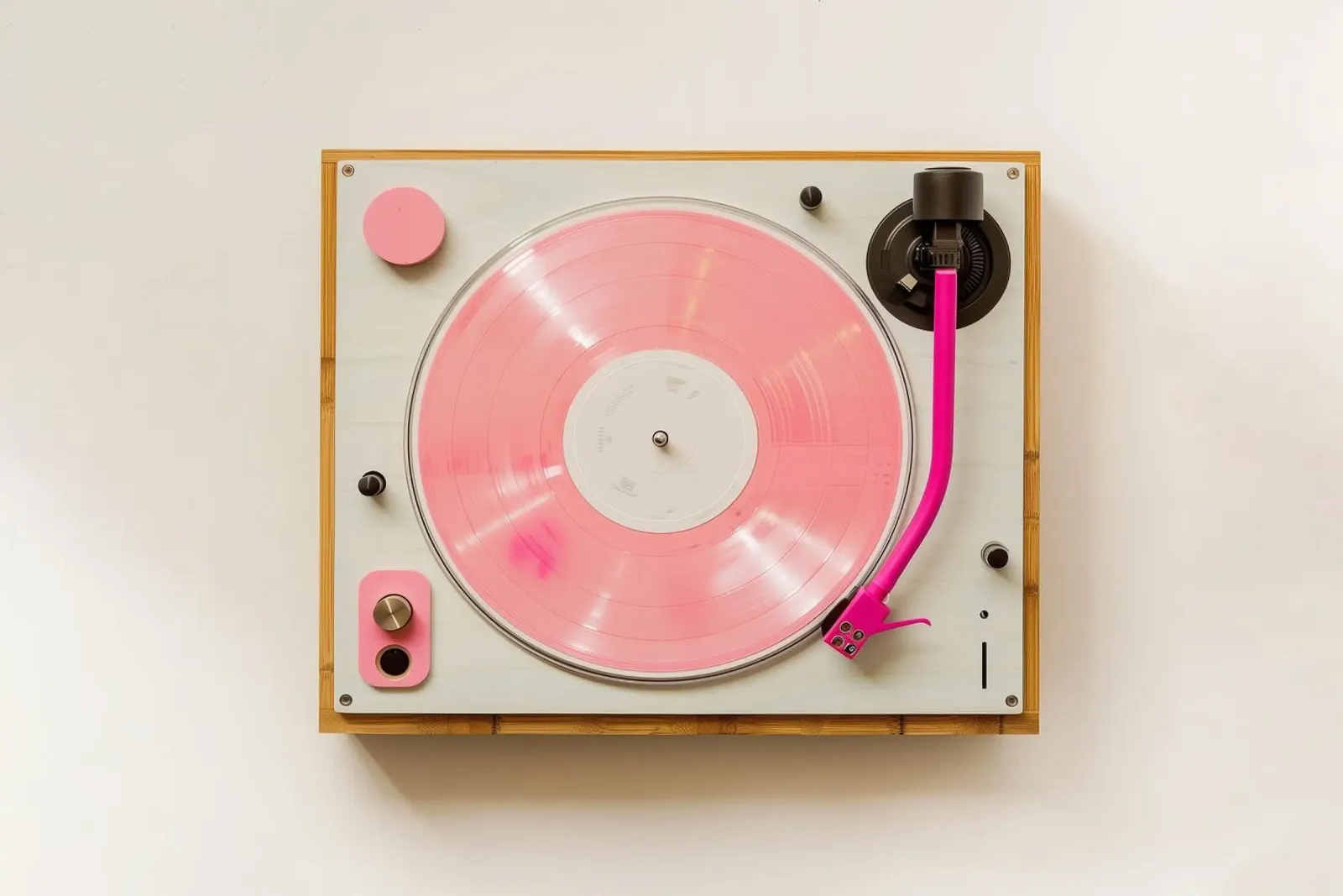 Record Player Pink pellicola backlit da Malou-Studio