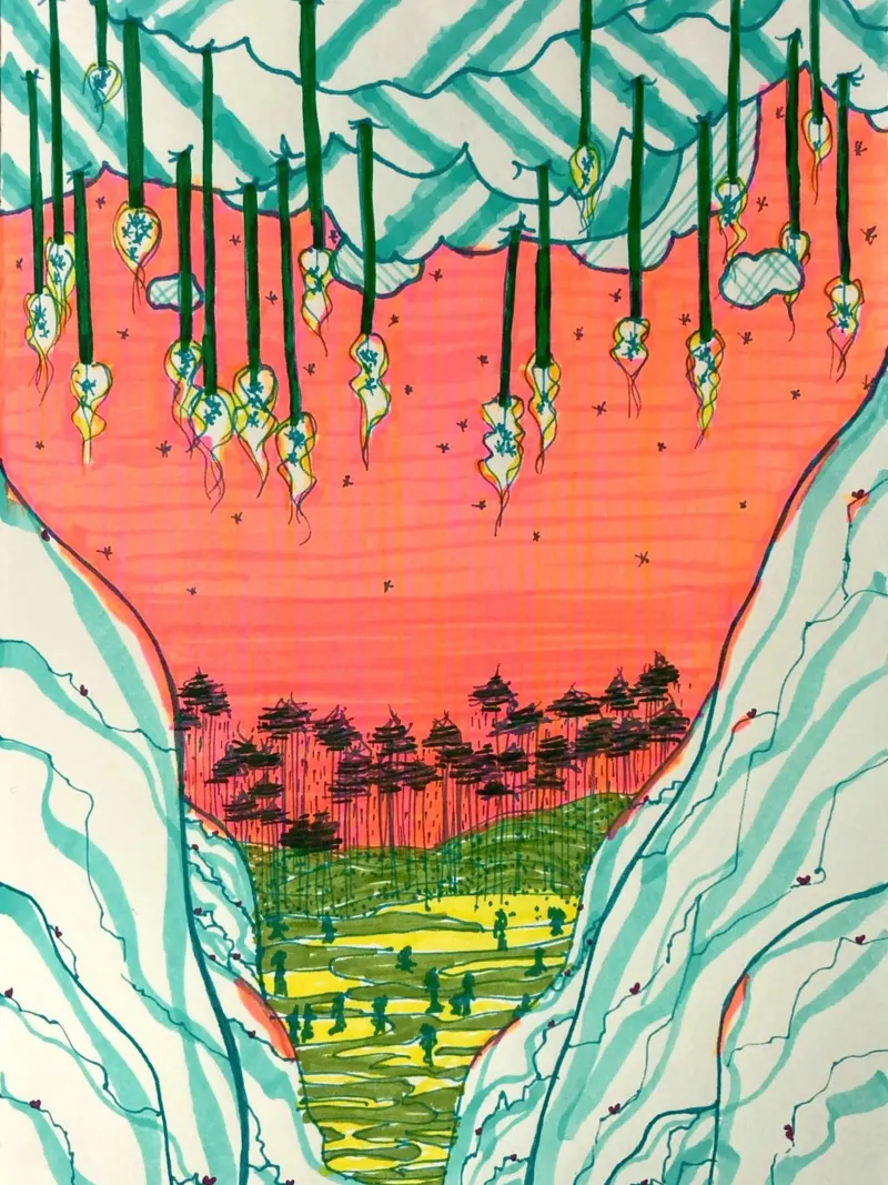 Buntes Tal (Colorful valley) pellicola backlit da Mandy Becker Fine Arts