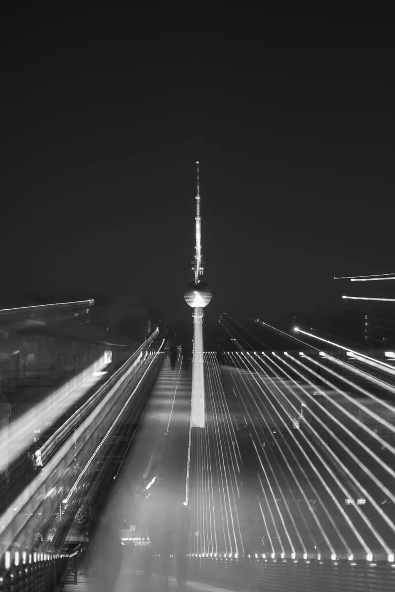 Berlin at dusk. B/W poster by Moritz Bruns