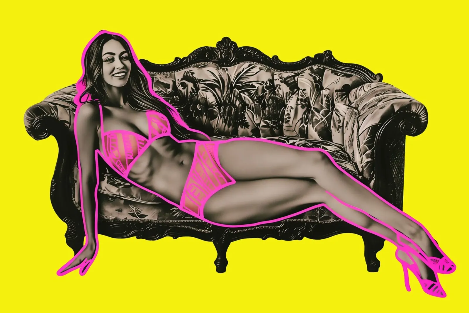 Divertimento modellistico con gli evidenziatori al neon | Collage Pop Art plexiglass da Autofocus
