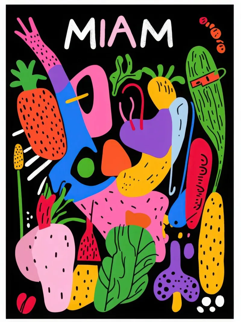 Verdure Miam miam poster con telaio in plastica da Pop and Fruits - Affiches & posters