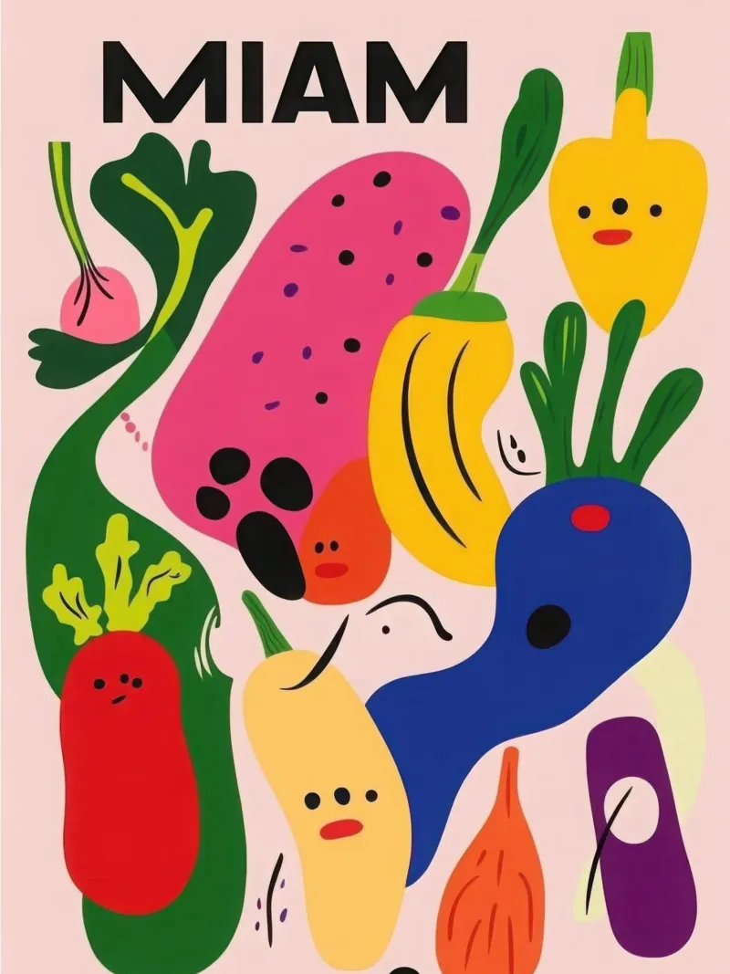 Festival della frutta e della verdura poster con telaio in alluminio da Pop and Fruits - Affiches & posters