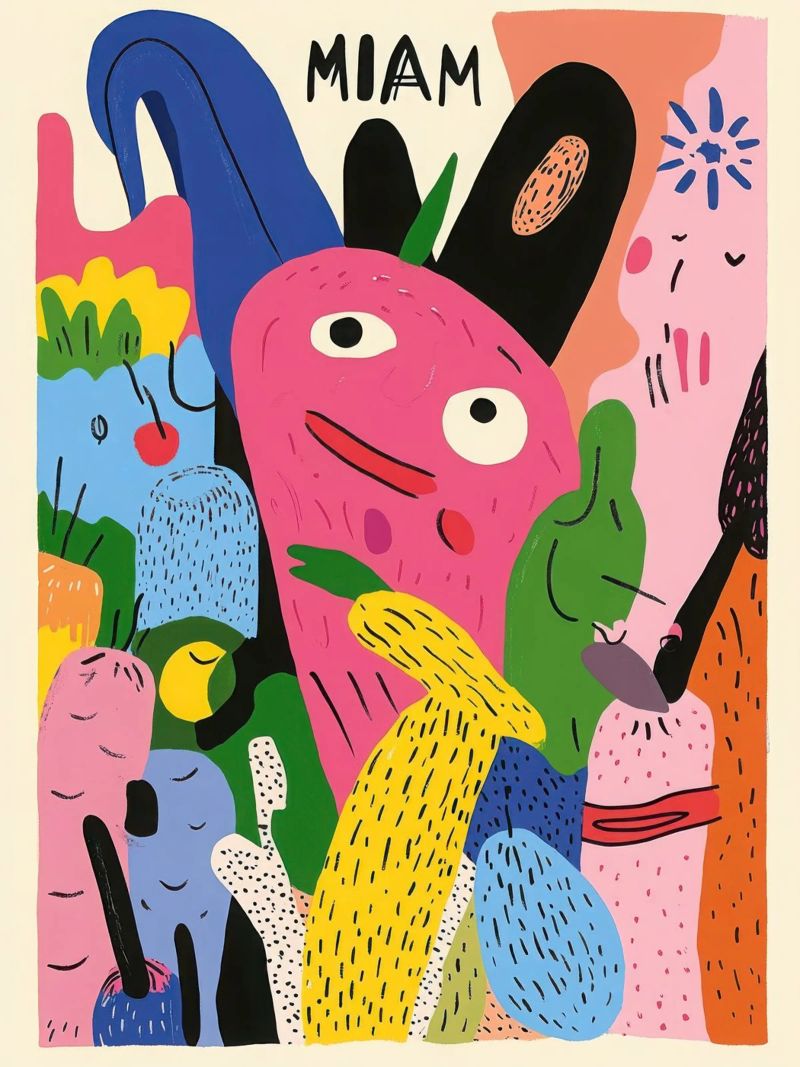 MIAM: Das fantasievolle Festmahl Poster von Pop and Fruits - Affiches & posters
