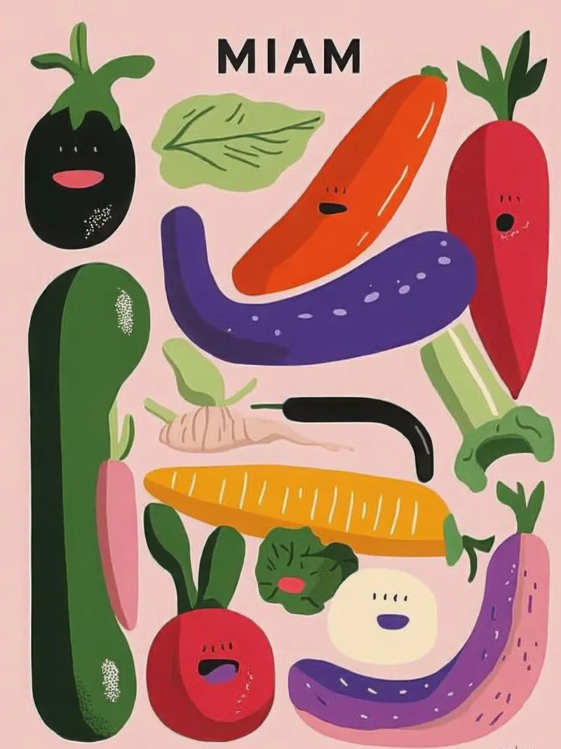 MIAM : Verdure maliziose carta hahnemühle da Pop and Fruits - Affiches & posters