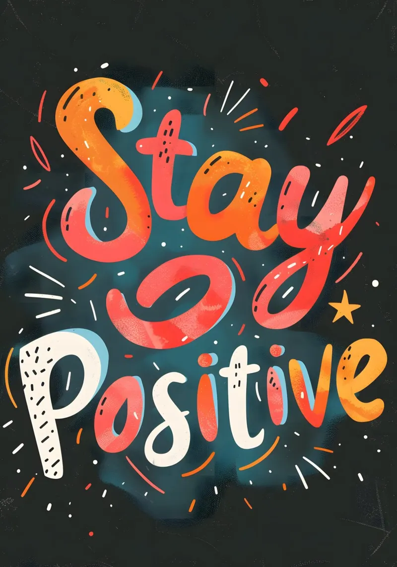 Stay Positive poster con telaio in plastica da ramosashop