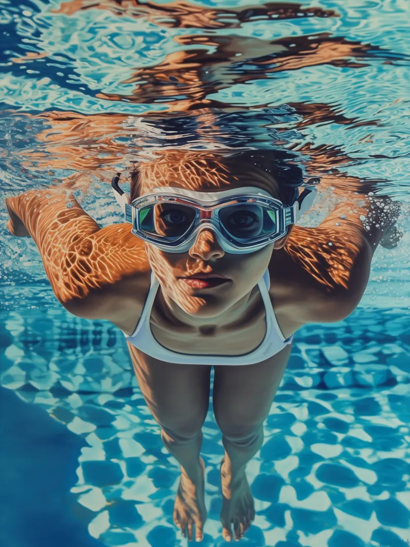 Swimmer in the pool canvas by Autofocus