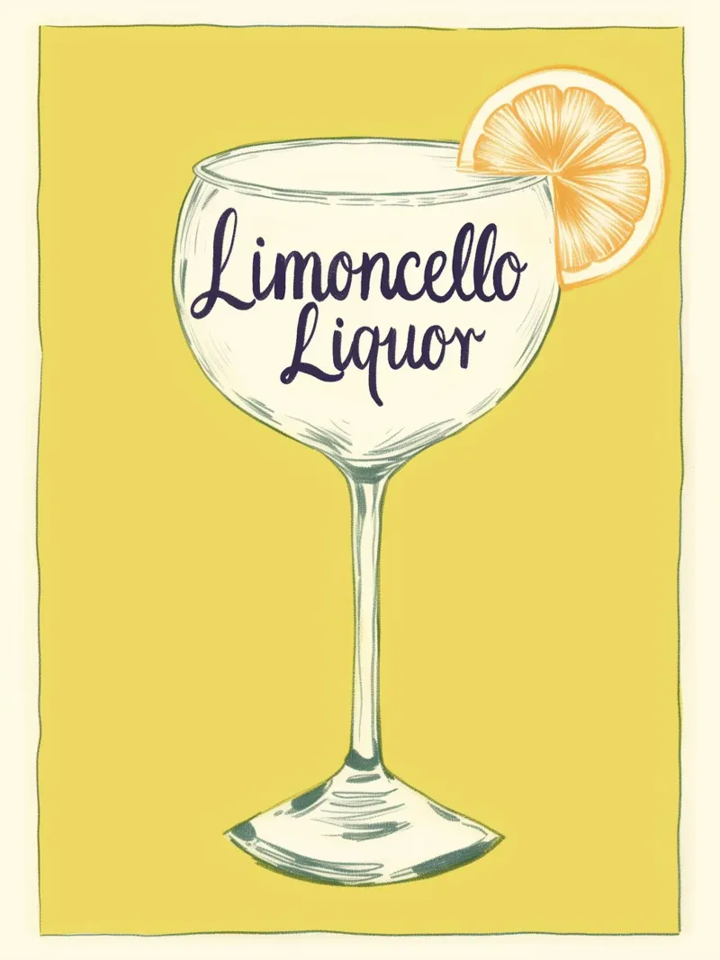 Limoncello Cocktail Kunst poster con telaio in legno da Carinaprint