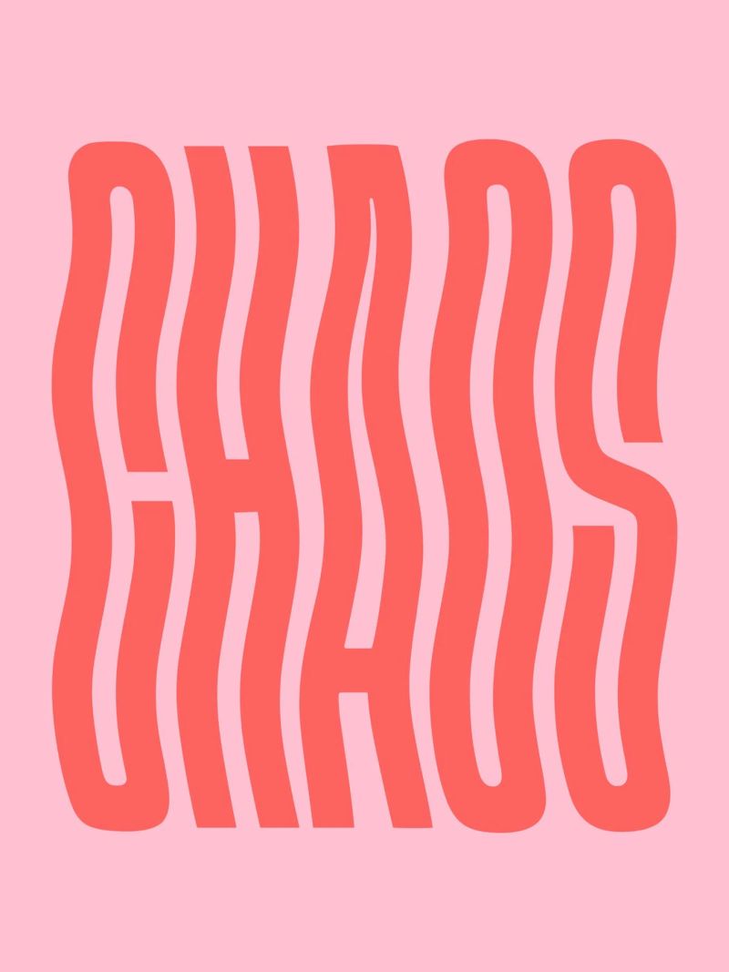 Chaos Wavy Text (Sweet Pink Ton) Poster von Paigaam Studio