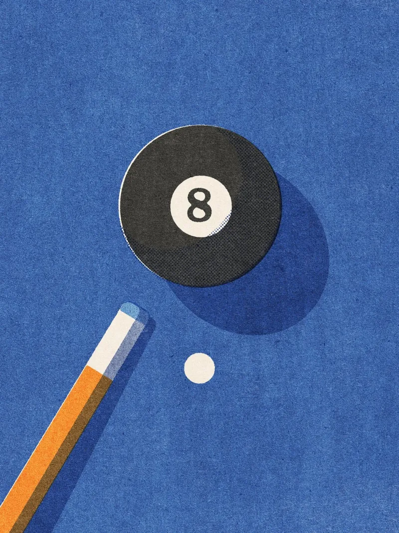 BALLS - Billiards - Ball 8 poster met aluminium frame van DANIEL COULMANN