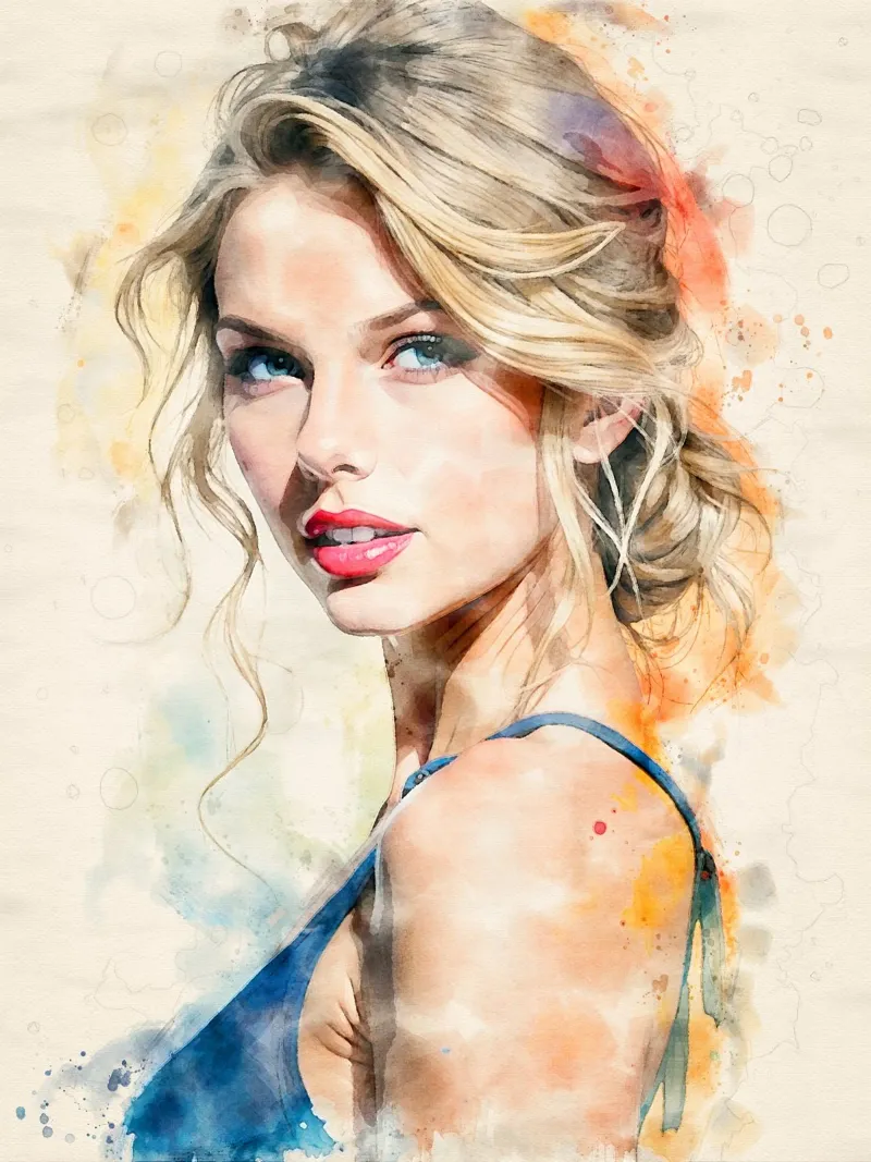 taylor swift in acquerello tela da ARTVI-SHOP