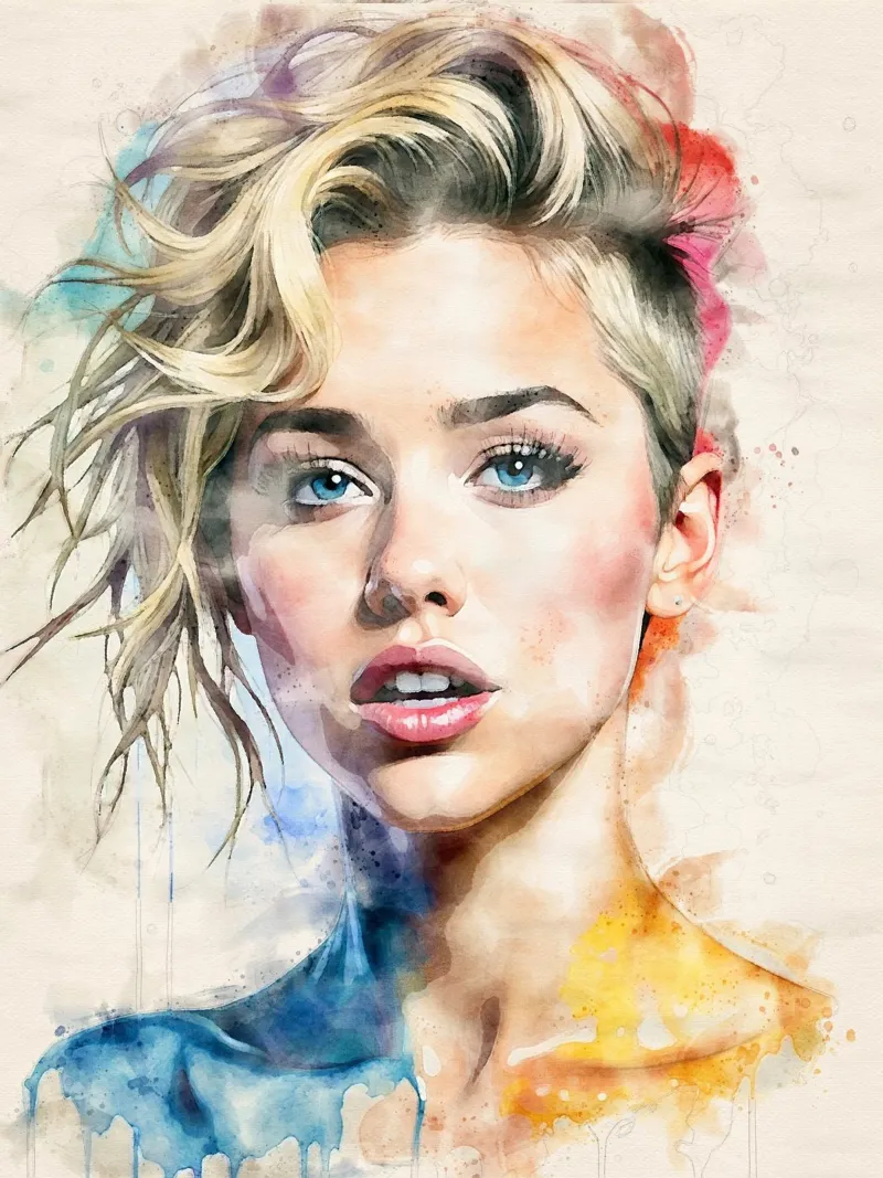 Miley Cyrus in acquerello pellicola backlit da ARTVI-SHOP