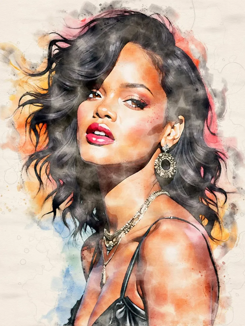 Rihanna in acquerello poster da 🎁 ARTVI-SHOP
