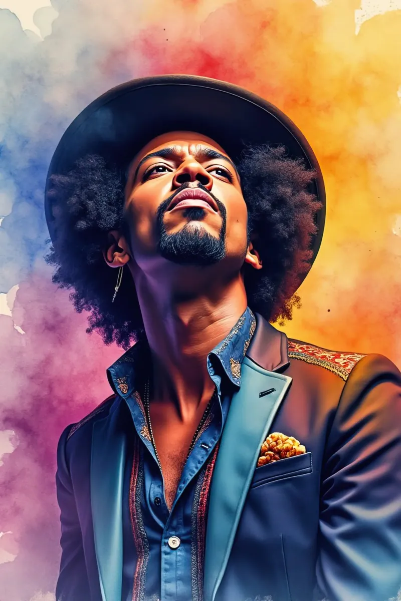 bruno mars in acquerello alluminio dibond da ARTVI-SHOP