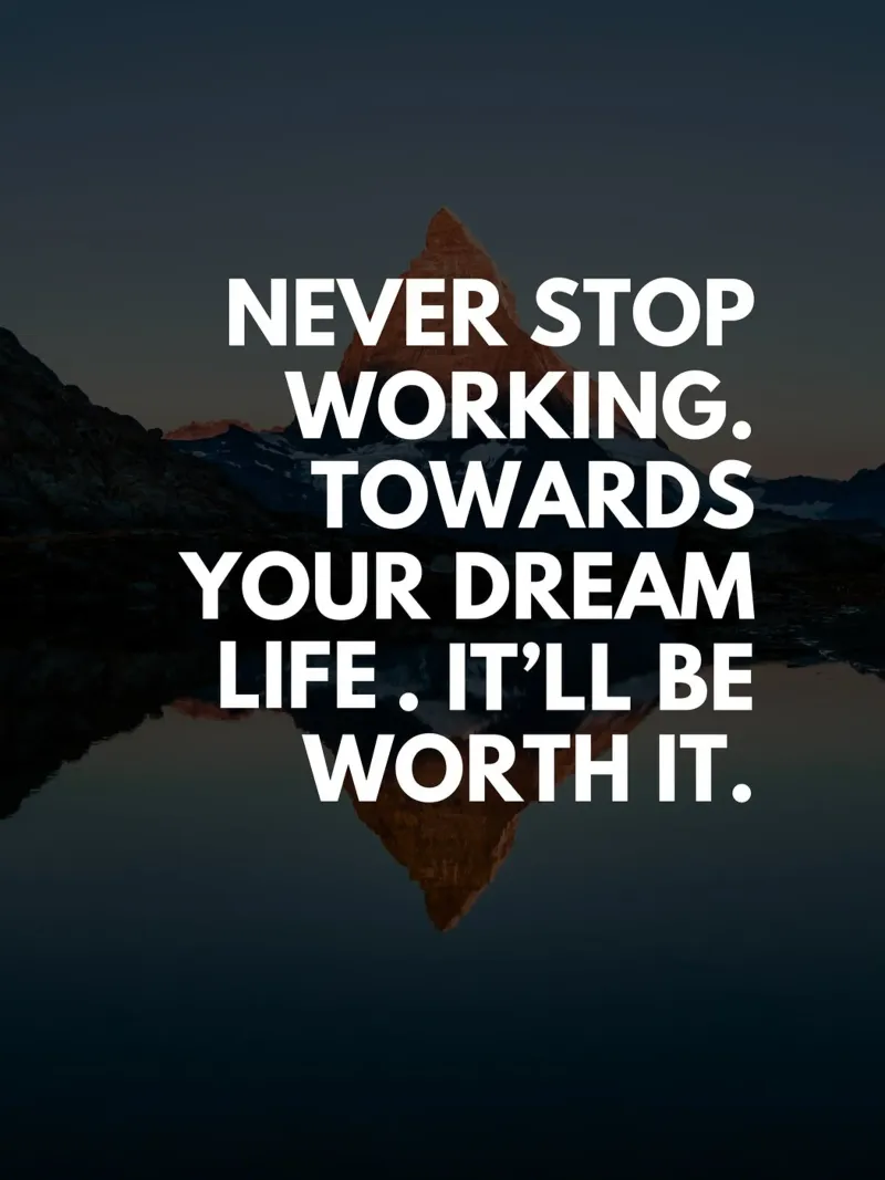 Non smettete mai di lavorare per realizzare il vostro sogno poster da inspirational quote