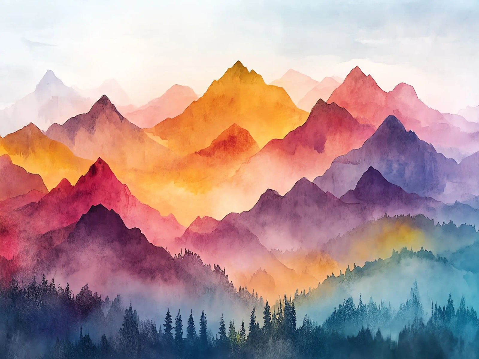 Sacred Mountain: the serenity of the summits poster by Théïa's Fantasia World