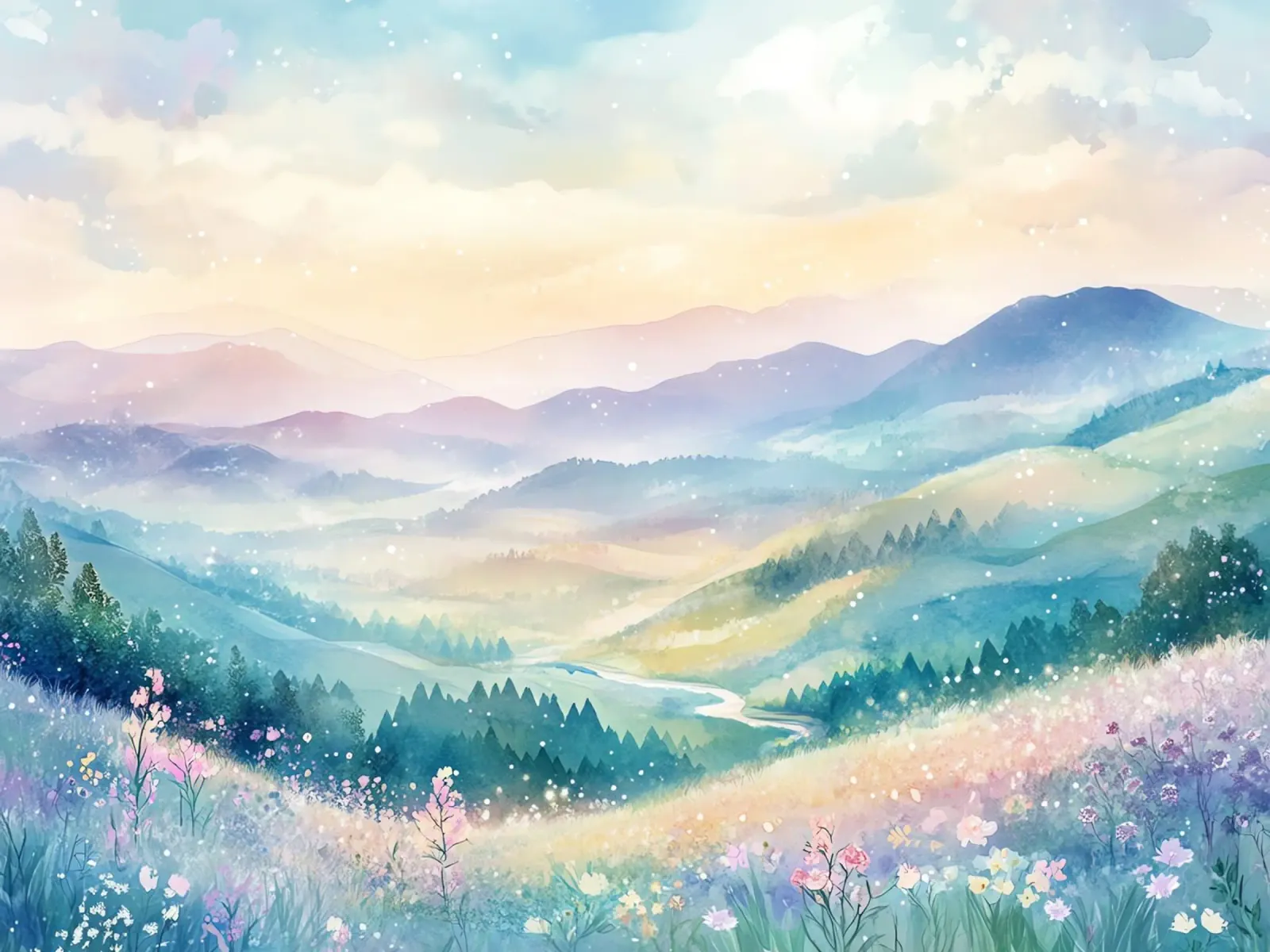 Sacred Mountain: the serenity of the summits poster by Théïa's Fantasia World