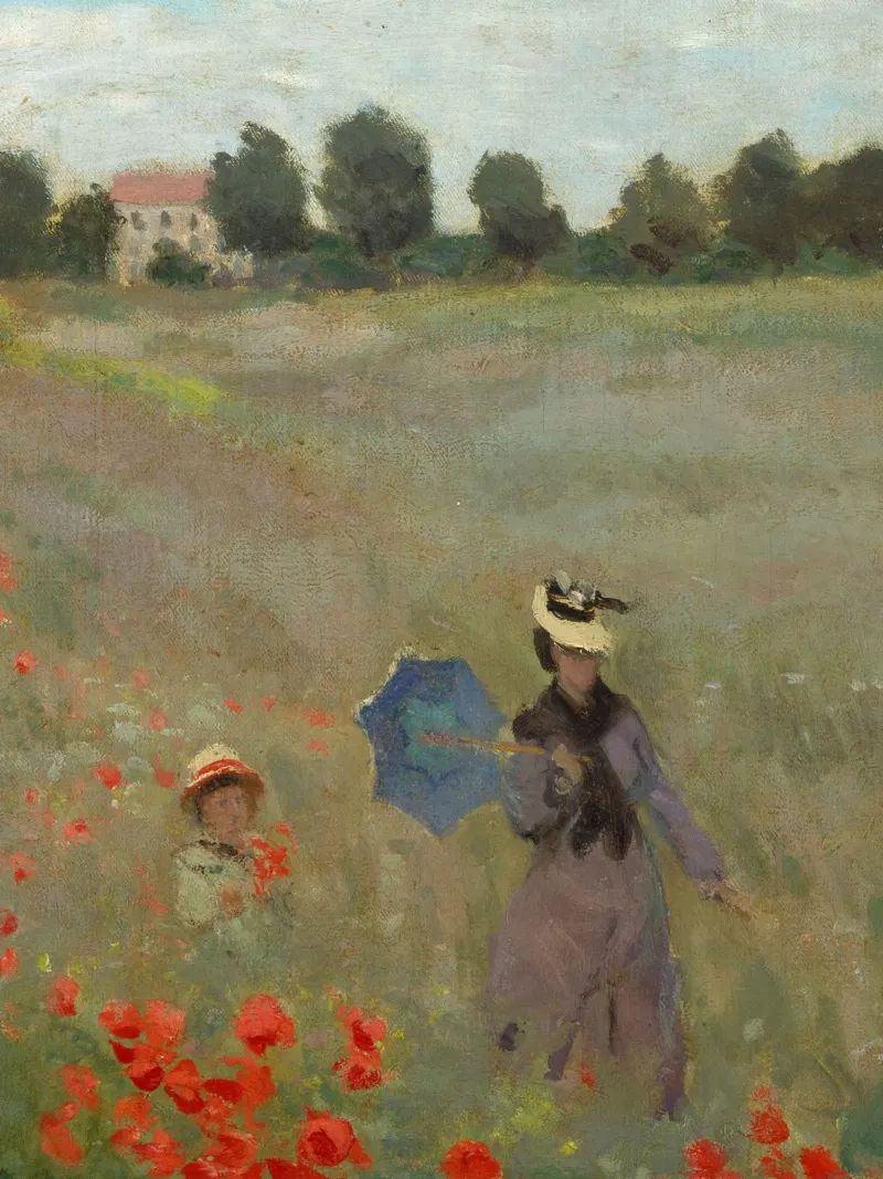 Monet - Papaveri selvatici (dettaglio) poster con telaio in legno da ARTOTHEK