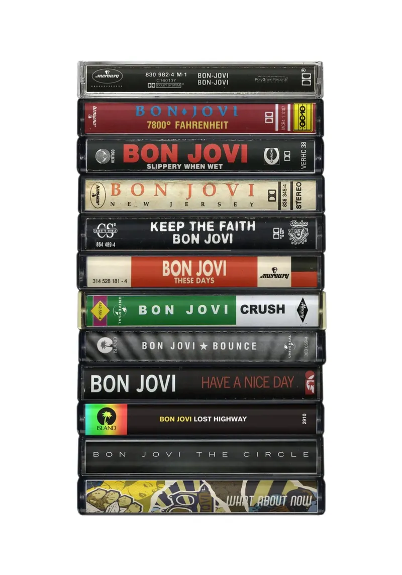 Bon Jovi - Album raccolti - Stampa su cassetta alluminio dibond da MrMustardPrints