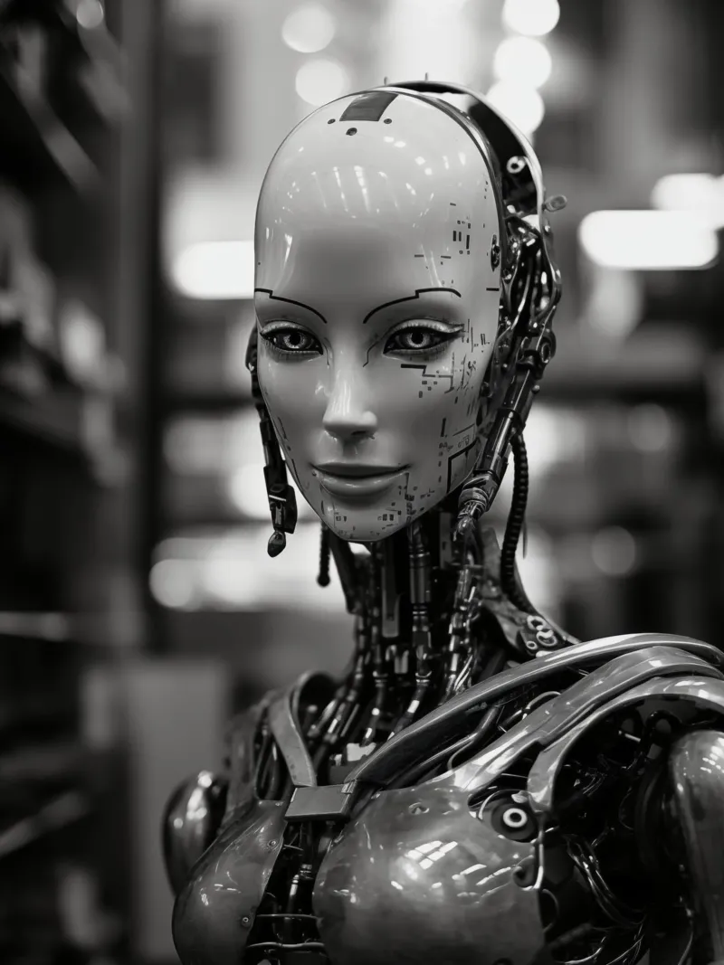 Il sorriso della Gioconda | Cyborg fantascientifico alluminio dibond da Autofocus