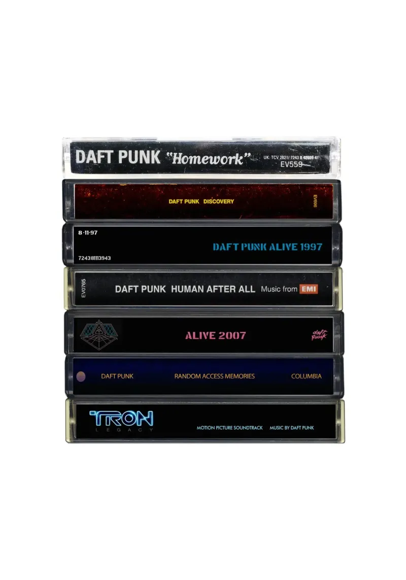 Daft Punk - Album raccolti - Stampa su cassetta poster da MrMustardPrints