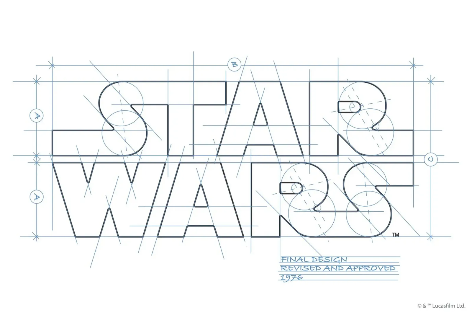 STAR WARS LOGO - RETRO poster con telaio in legno da Star Wars