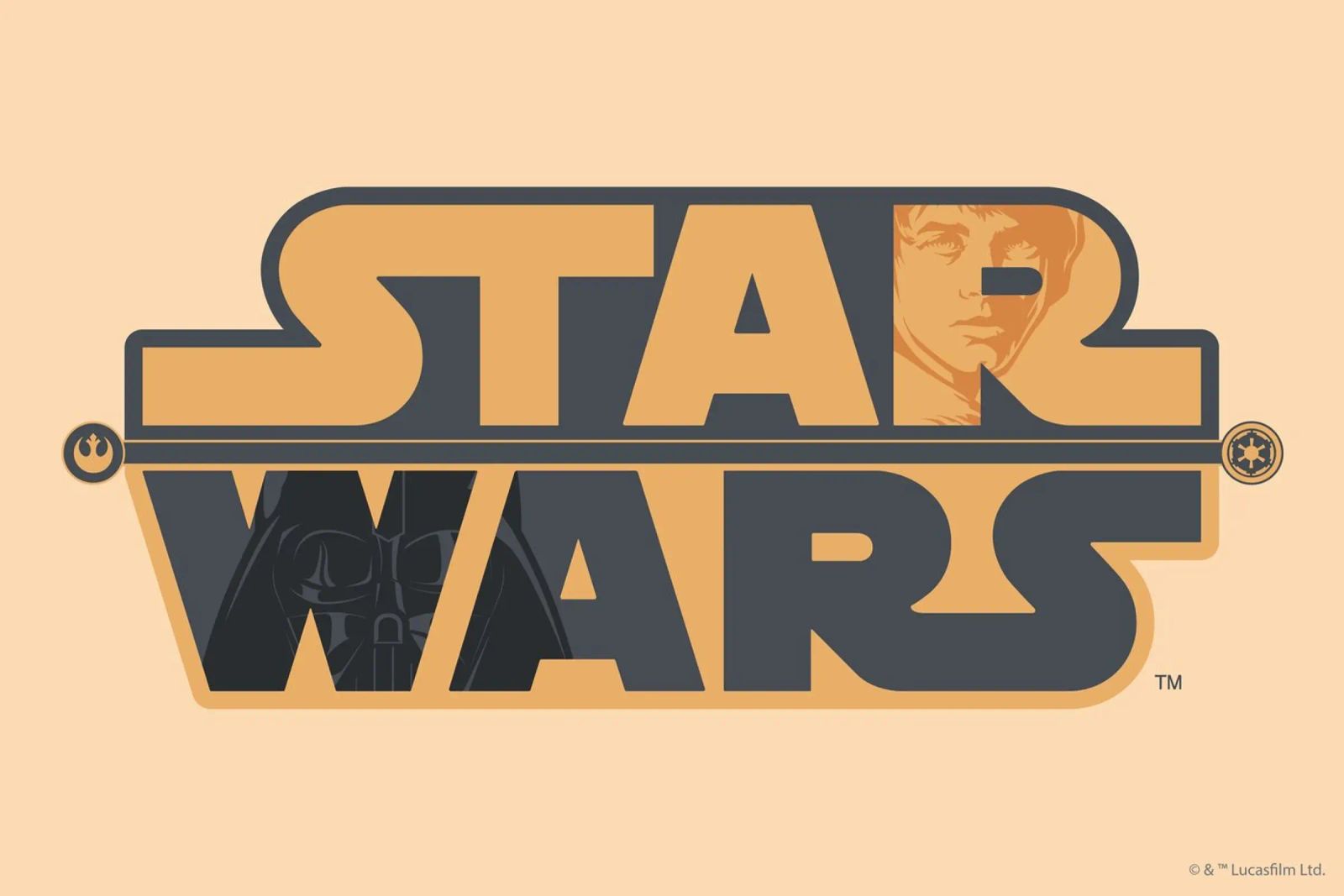 STAR WARS LOGO - DARTH VADER vs LUKE SKYWALKER carta hahnemühle da Star Wars