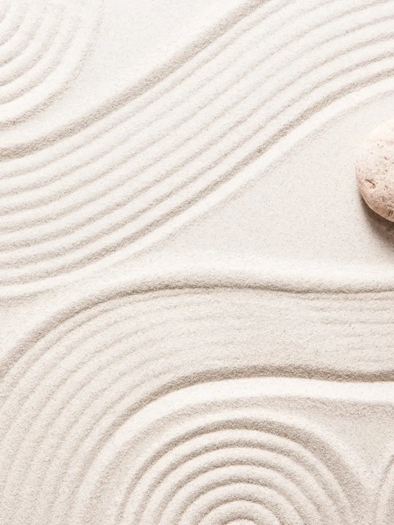 Zen sand patterns - calming nature art canvas with Floater frame by Whole©