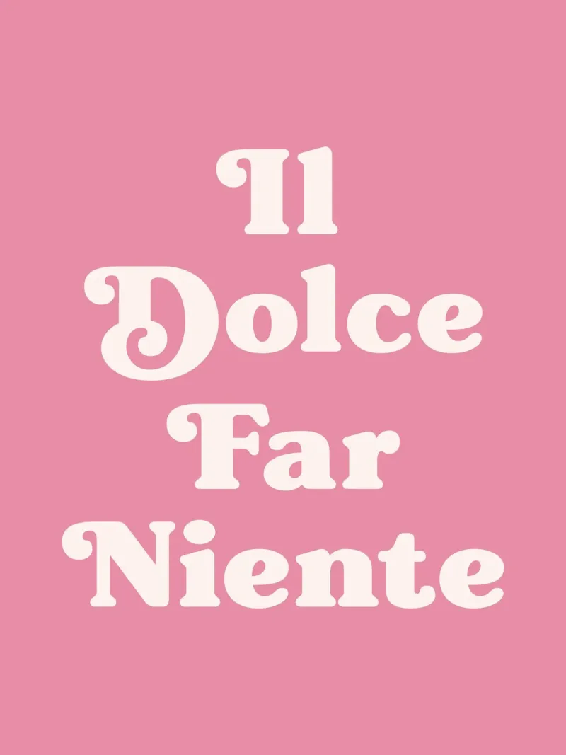 Il dolce far niente - Die Süße des Nichtstuns Zitat Leinwand mit Schattenfugenrahmen von Paigaam Studio