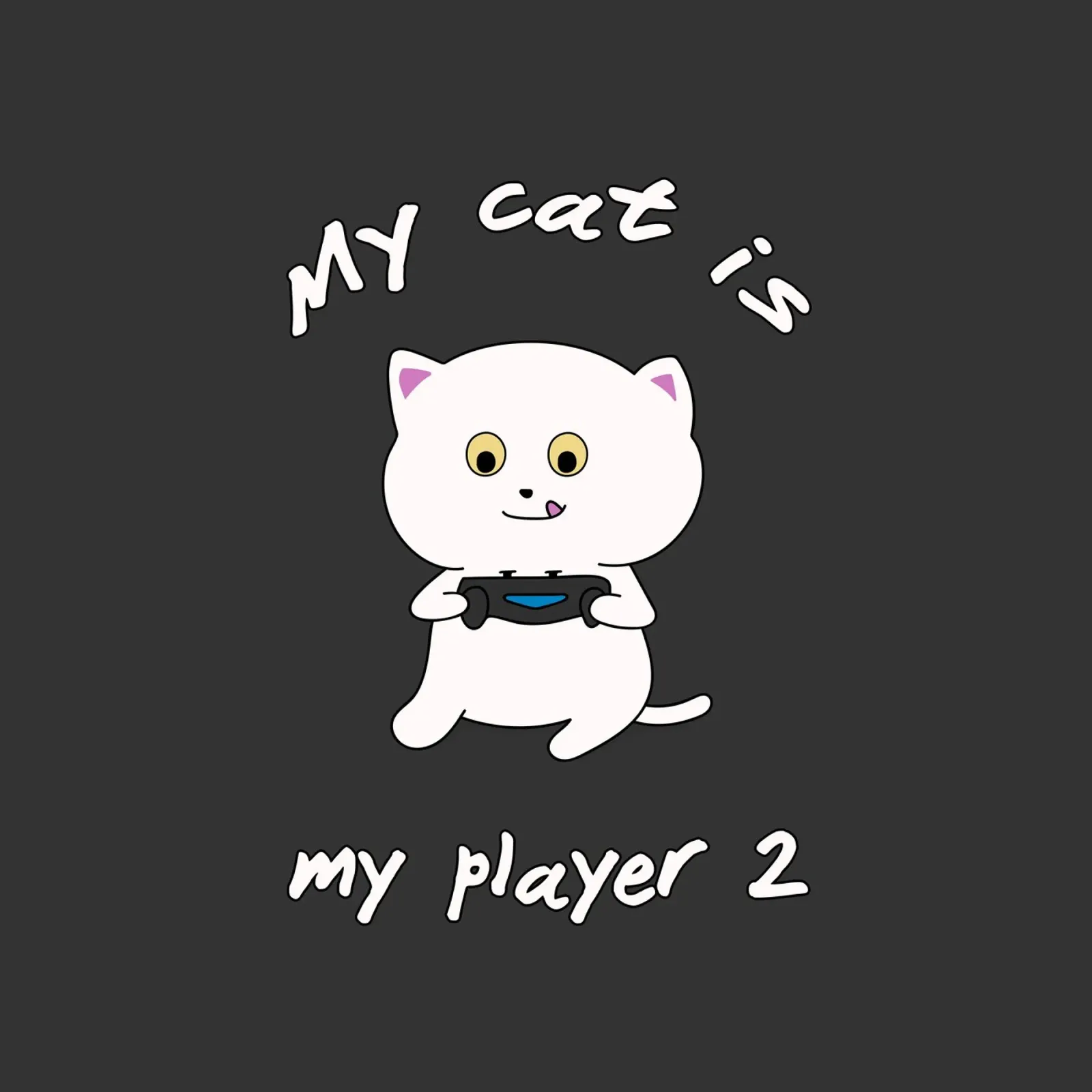 My cat is my player 2 canvas by Loobs