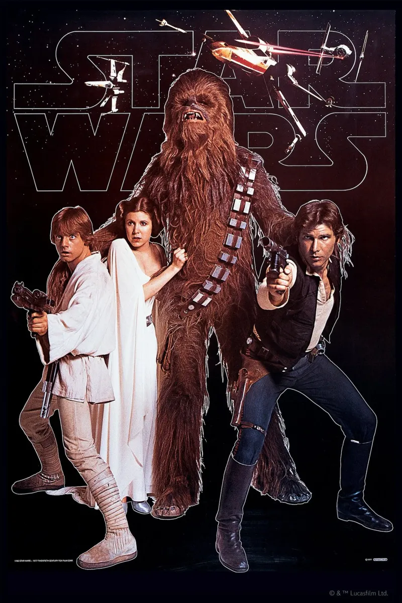 RETRO - LUKE SKYWALKER AND TEAM poster da Star Wars