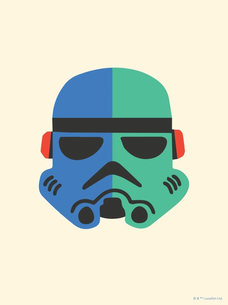 STORMTROOPER HELMET BLUE GREEN poster de Star Wars
