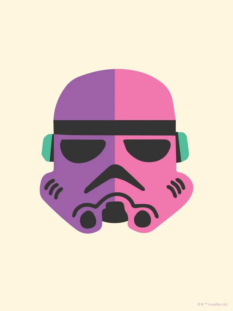STORMTROOPER HELMET PURPLE PINK poster de Star Wars