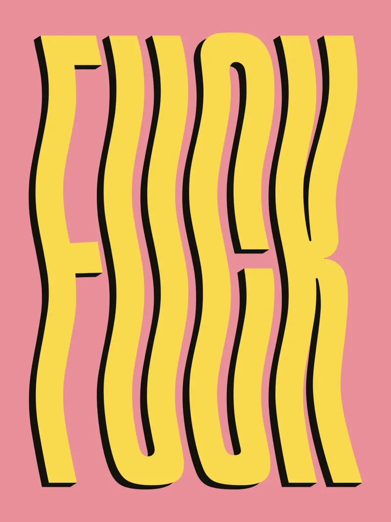 Joder texto ondulado (tono rosa y amarillo) hahnemühle de Paigaam Studio