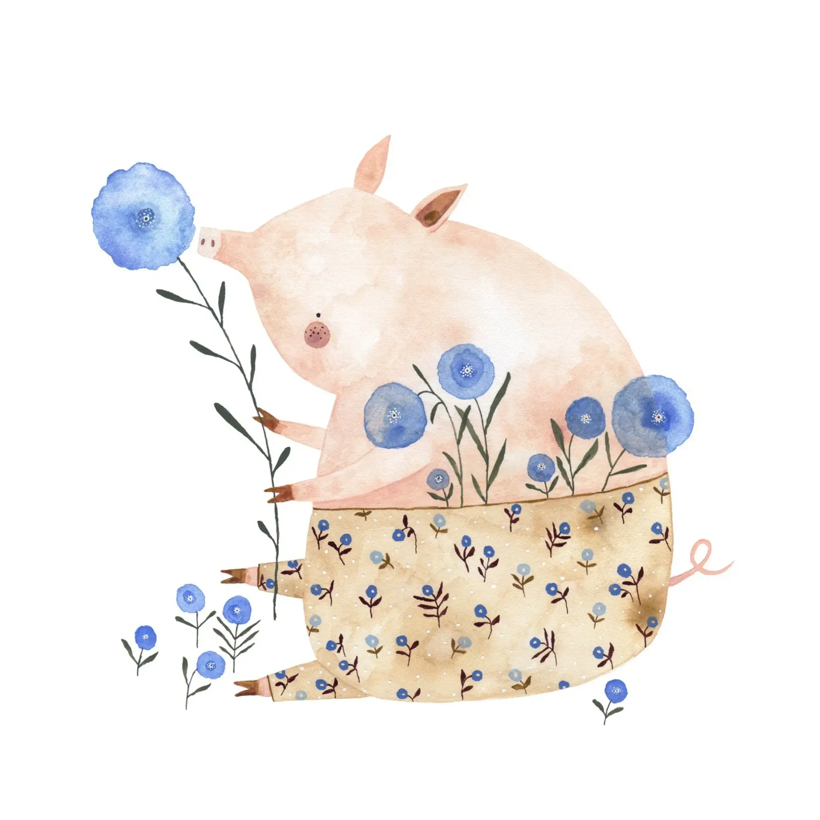 Claudia Voglhuber - Schweinchen mit Blumen pellicola backlit da The Artcircle