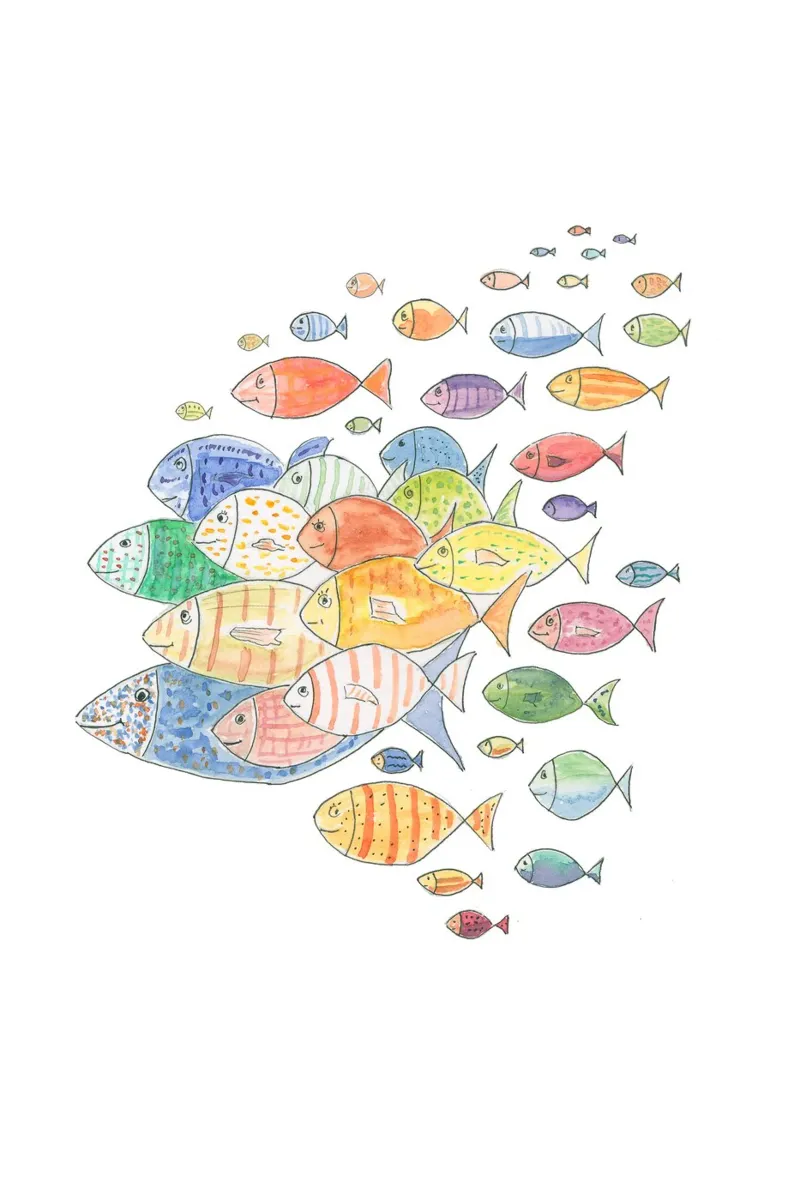 Live fish hahnemühle by Barbara Buderath Illustrationen
