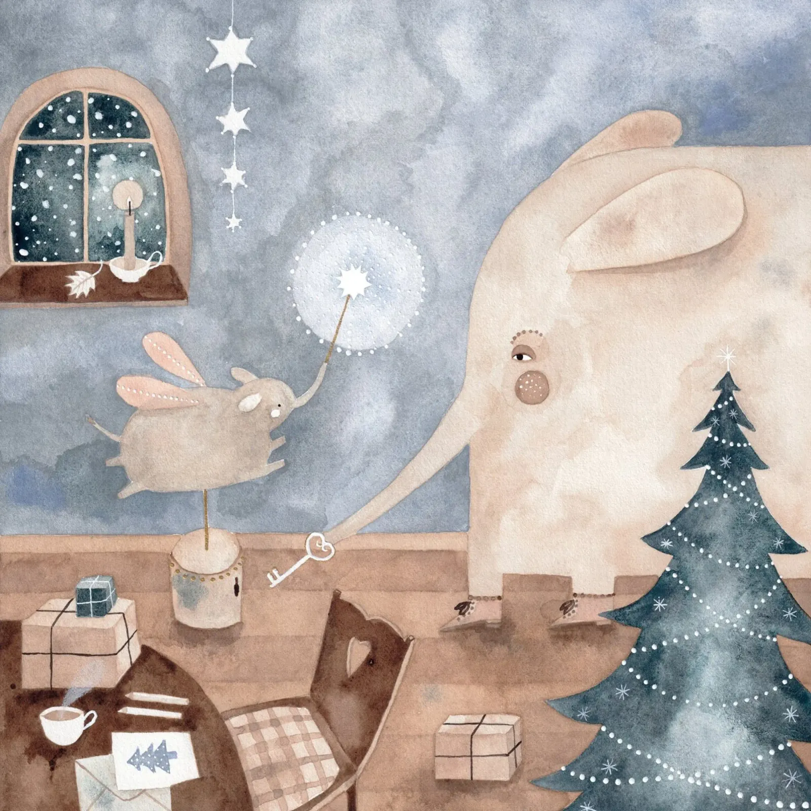 Claudia Voglhuber - Weihnachtsmusik poster con telaio in legno da The Artcircle