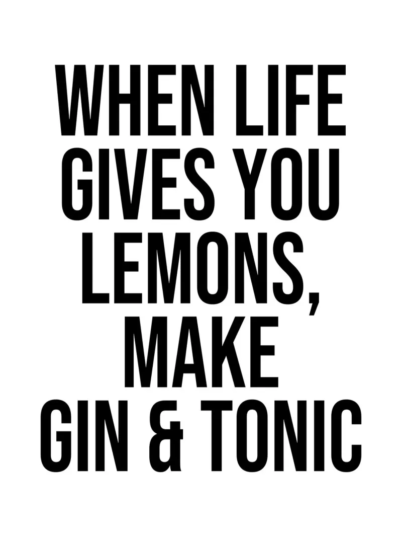 Wenn das Leben dir Zitronen gibt, mach Gin Tonic Zitat Hahnemühle von Paigaam Studio