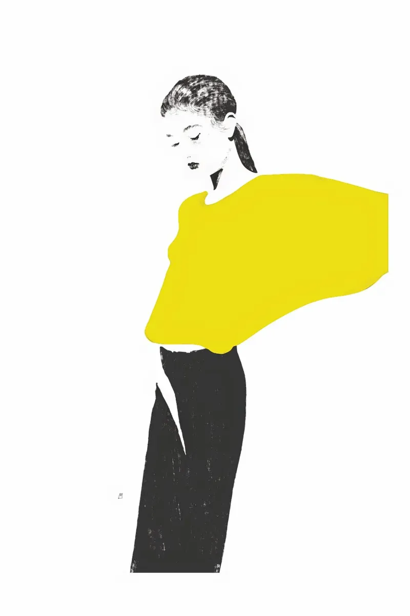 Untitled (Yellow Pullover) pellicola backlit da Manuel Rebollo