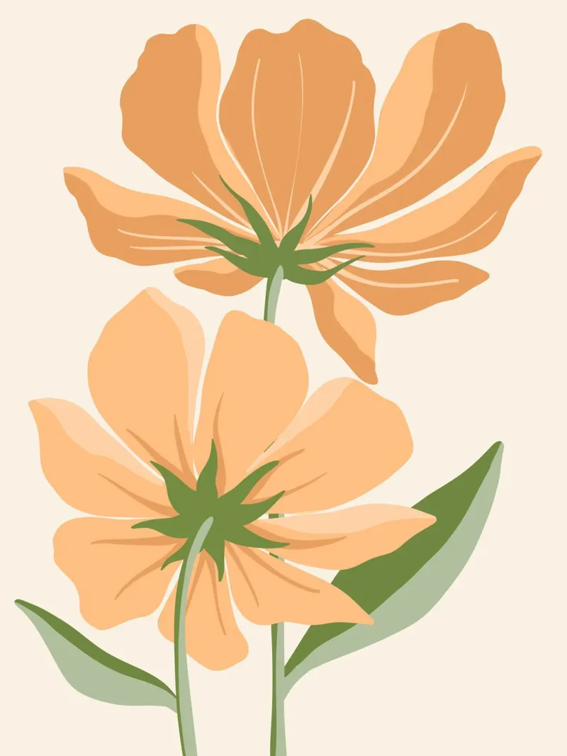 Orange flowers acrylic glass by LisaArtes