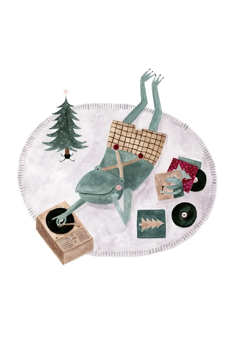 Claudia Voglhuber - Weihnachtsmusik und Frosch tela con Cornice a cassetta da The Artcircle