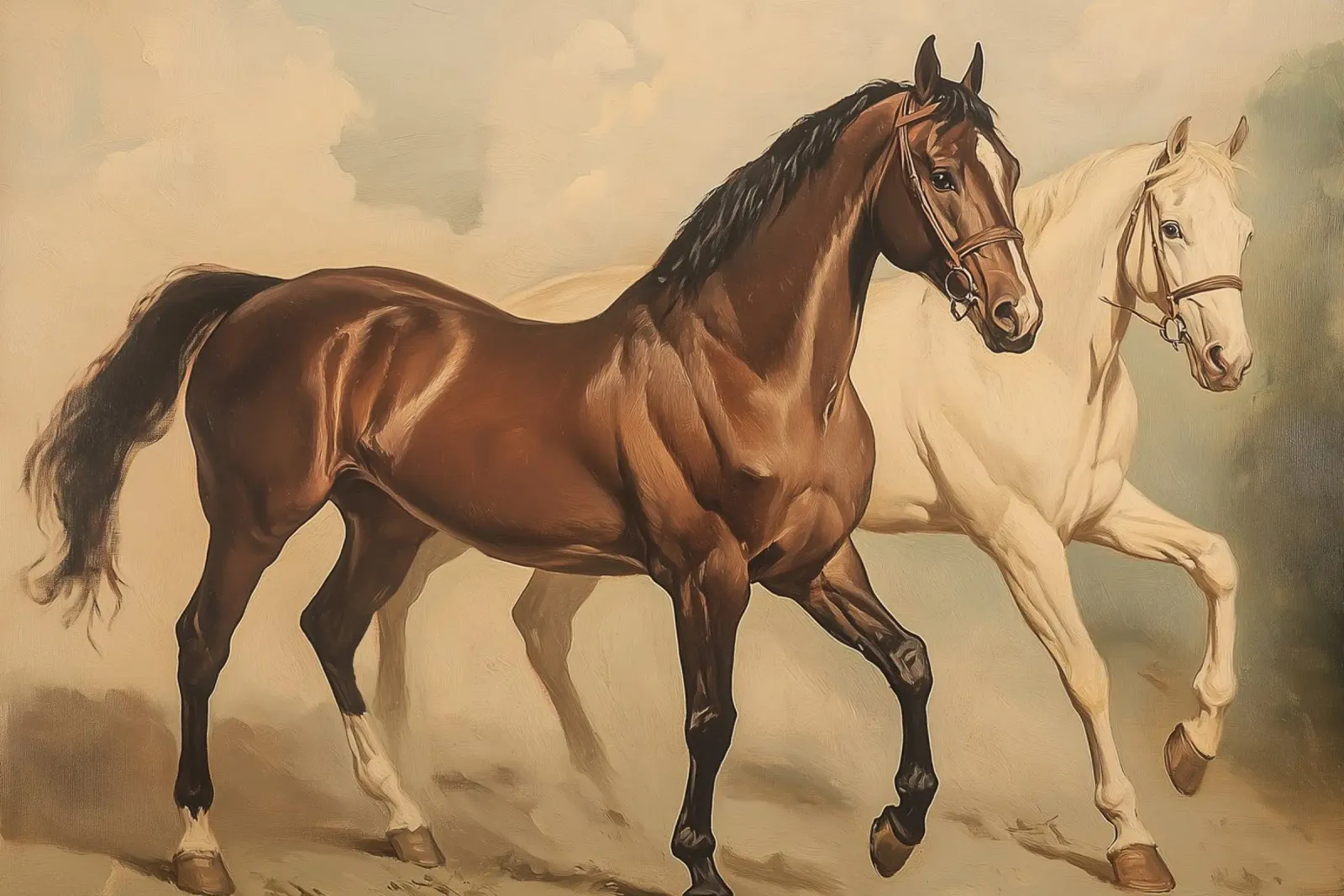 Cavalli al galoppo pellicola backlit da Melloi Art Print