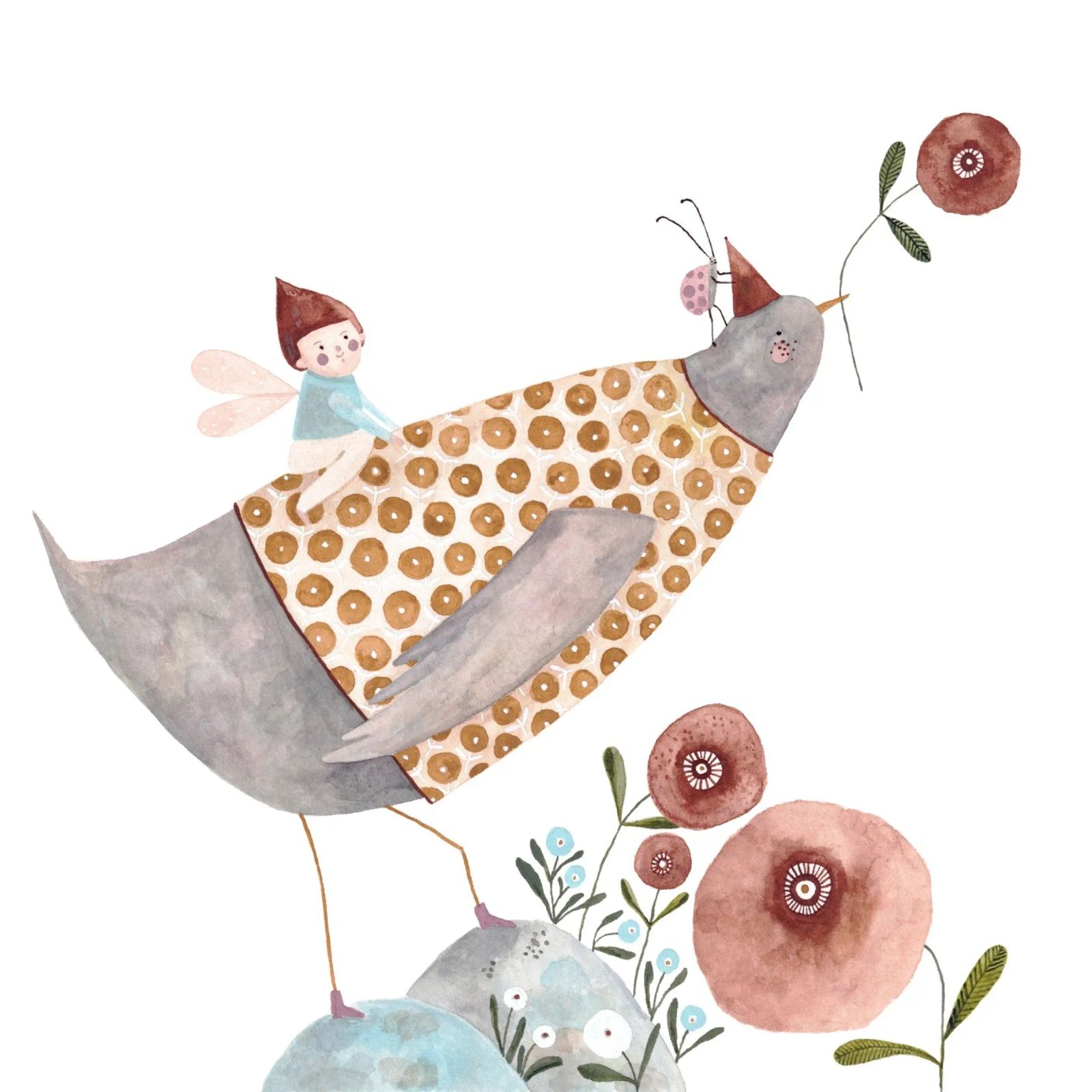 Claudia Voglhuber - Vogelabenteuer poster by The Artcircle
