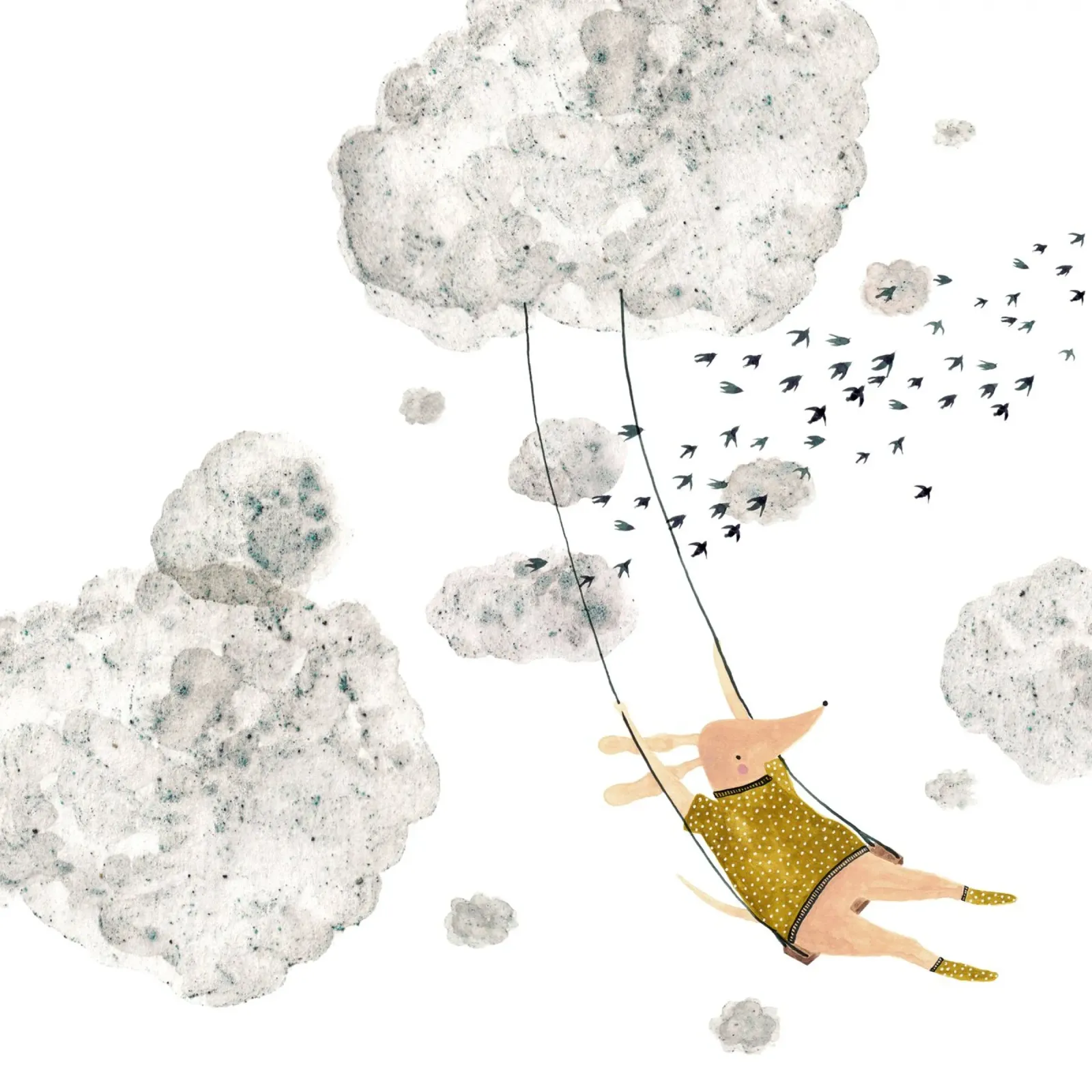 Claudia Voglhuber - Wolkenschaukel poster con telaio in plastica da The Artcircle