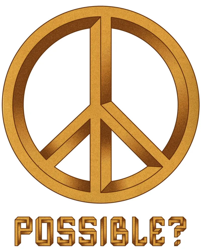Impossible Peace canvas met Baklijst van Thomas Fuchs