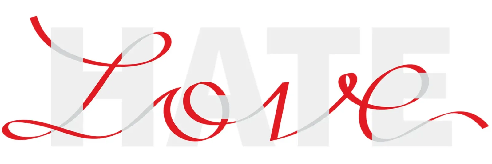 Love&Hate poster con telaio in legno da Thomas Fuchs