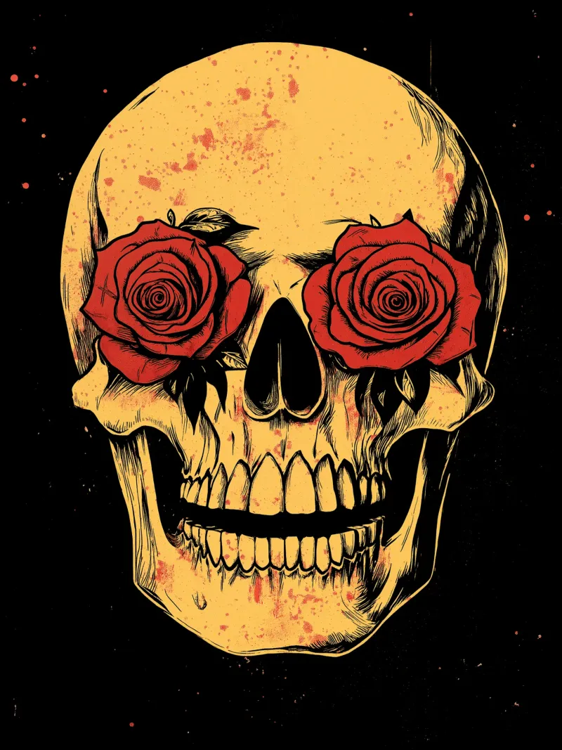 Skull with roses | Memento Mori Deluxe acrylic glass by Autofocus