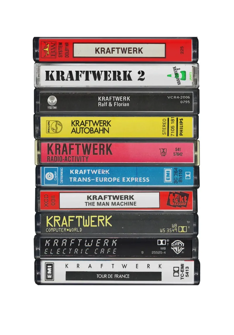 Kraftwerk - Collected Albums - Cassette Print poster con marco de plástico de MrMustardPrints